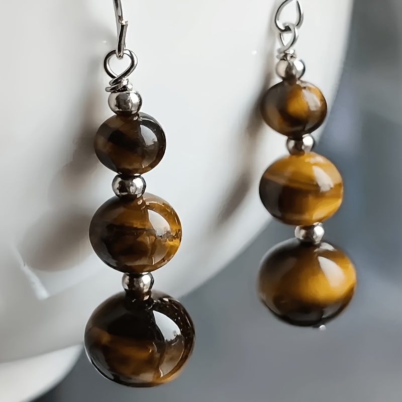 10 Pairs Handmade Natural Stone Earrings Set, Bohemian Style
